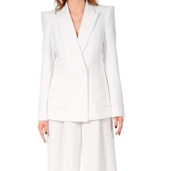 wolf & badger Jackets & Blazers - Wolf & Badger Samantha Cloud Dancer White Blazer